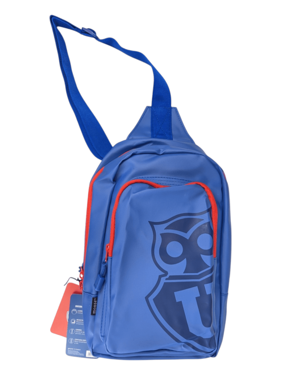 BOLSO CRUZADO GRANDE MOOSE FANATIKOS U DE CHILE - CON MULTIPLES BOLSILLOS Y COMPARTIMIENTO PARA IPAD1