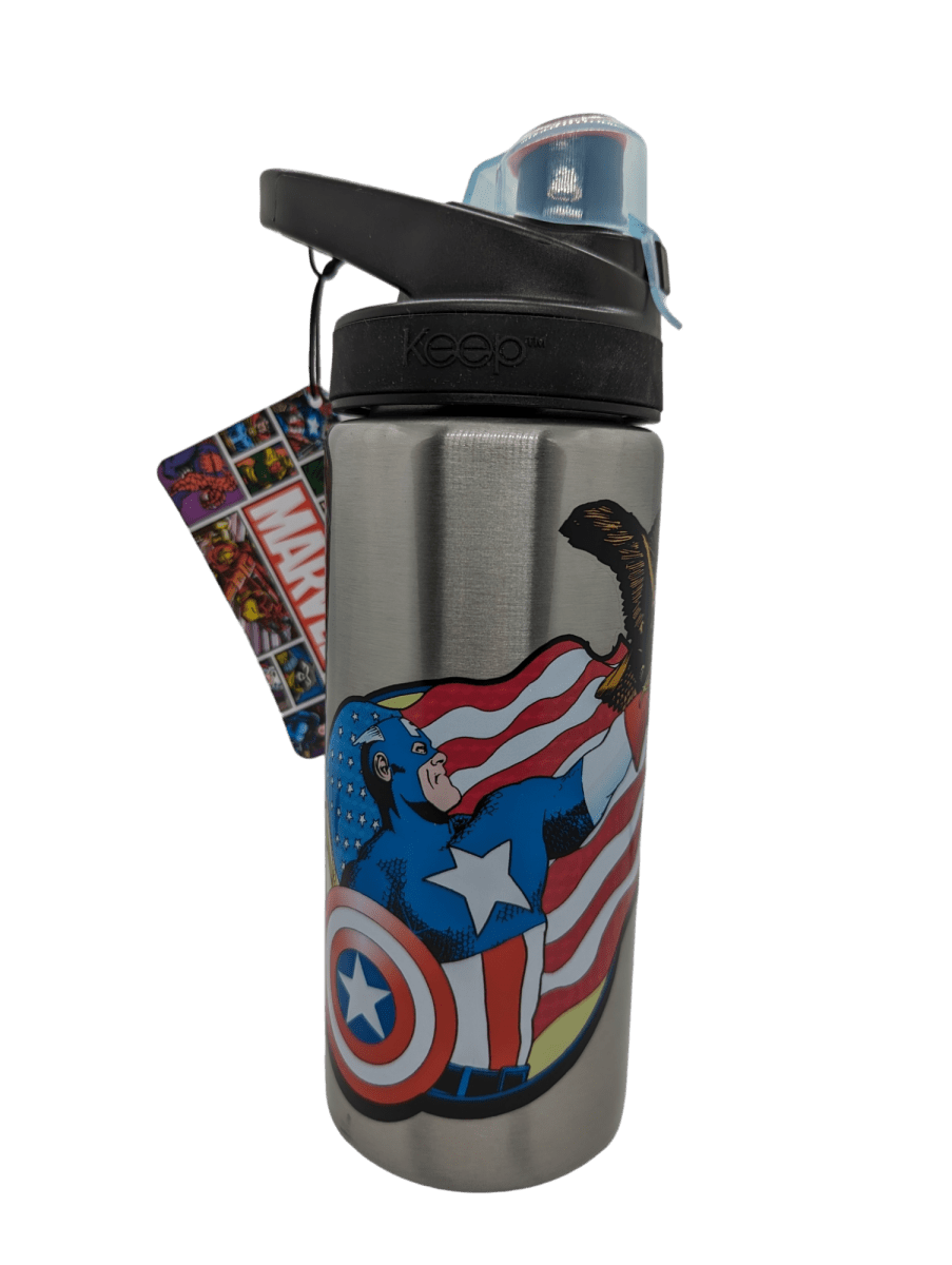 BOTELLA MANGO METÁLICA CAPITÁN AMERICA2