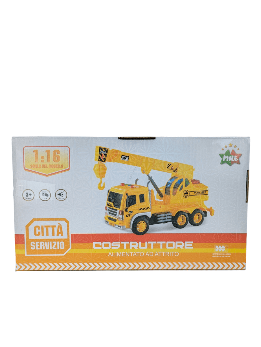 CAMIÓN DE CONSTRUCCIÓN GRUA AMARILLO ¡LUCES, SONIDO Y ACCIÓN REALISTA!2