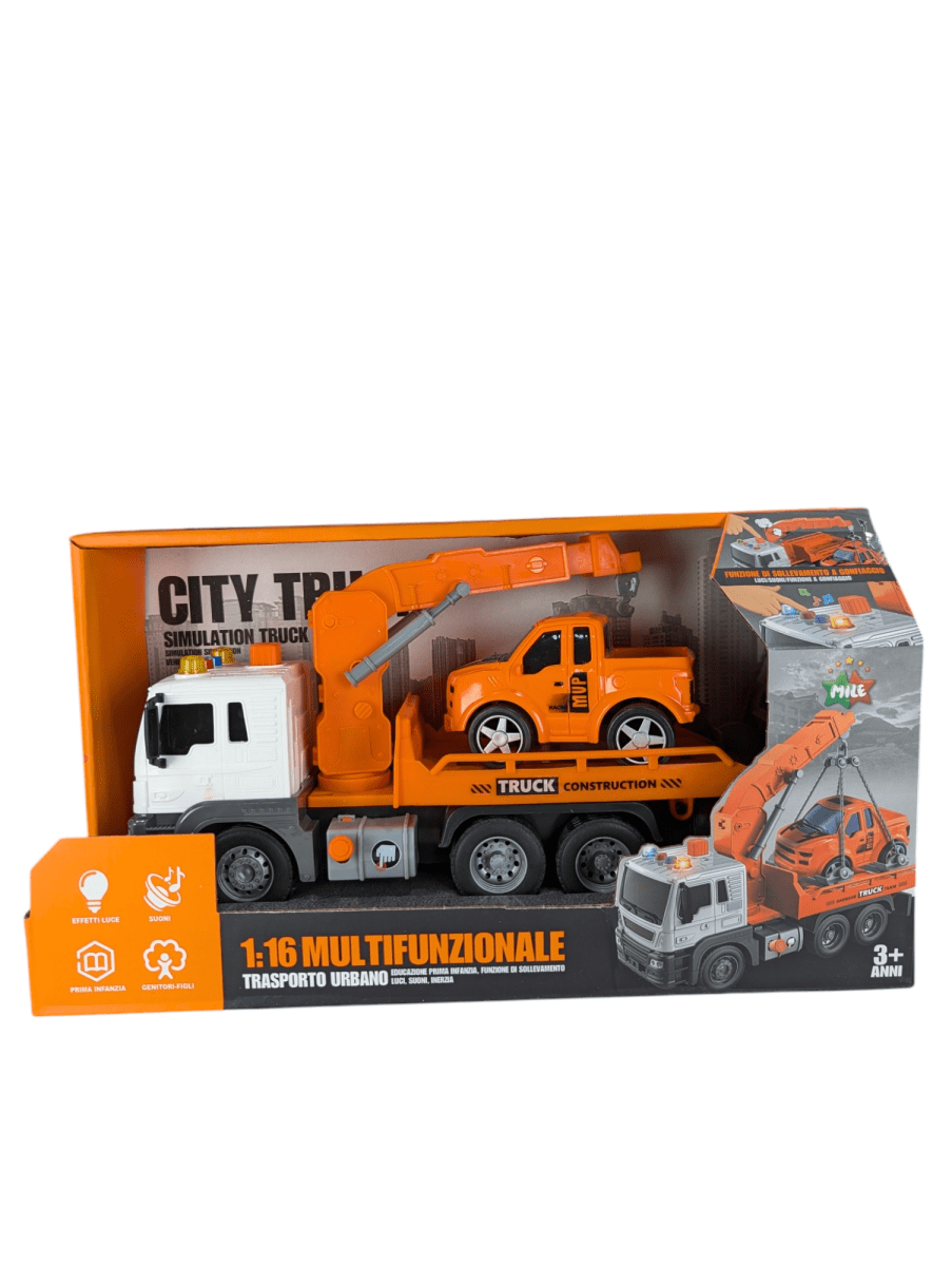 CAMIÓN DE GRUA POLICIA ESCALA 1:16 CON SONIDO Y LUZ ¡SALVA LA CIUDAD!3