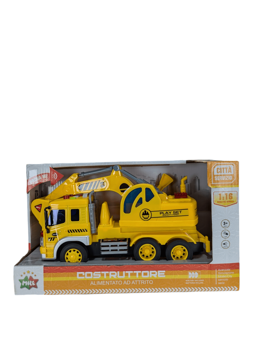 CAMION RETROEXCAVADORA CON LUZ Y SONIDOS 1:161