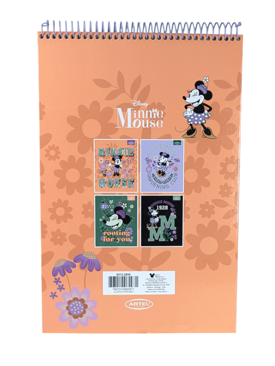 CROQUERA ARTEL MINNIE MOUSE NARANJA: 80 HOJAS, IDEAL PARA DIBUJO2