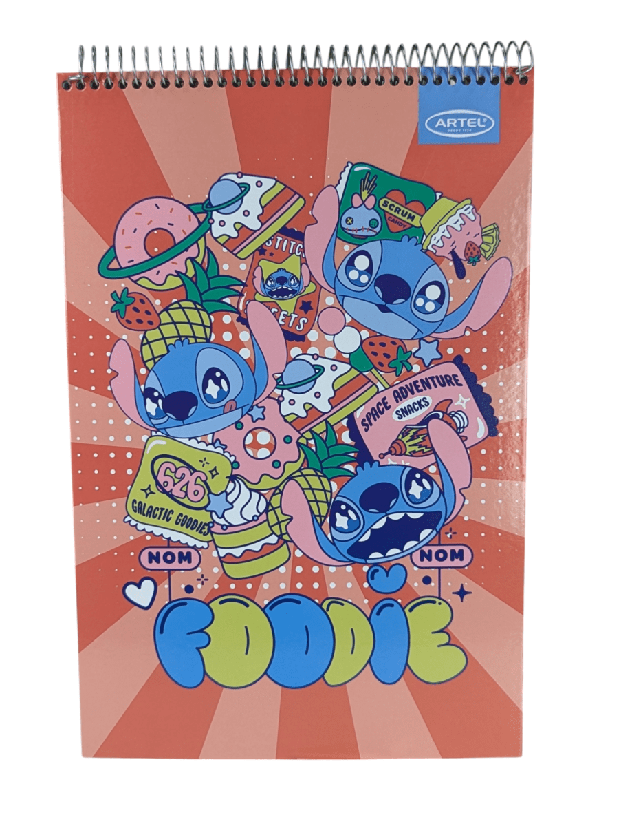 CROQUERA ARTEL STITCH FOODIE: 80 HOJAS, PARA DIBUJOS Y BOCETOS1