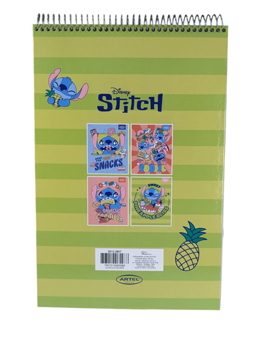CROQUERA ARTEL STITCH PINEAPPLE BLISS: IDEAL PARA DIBUJO, 80 HOJAS2