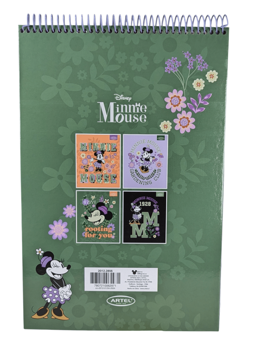 CROQUERA MINNIE MOUSE ROOTING FOR YOU ARTEL: 80 HOJAS, IDEAL PARA DIBUJO2