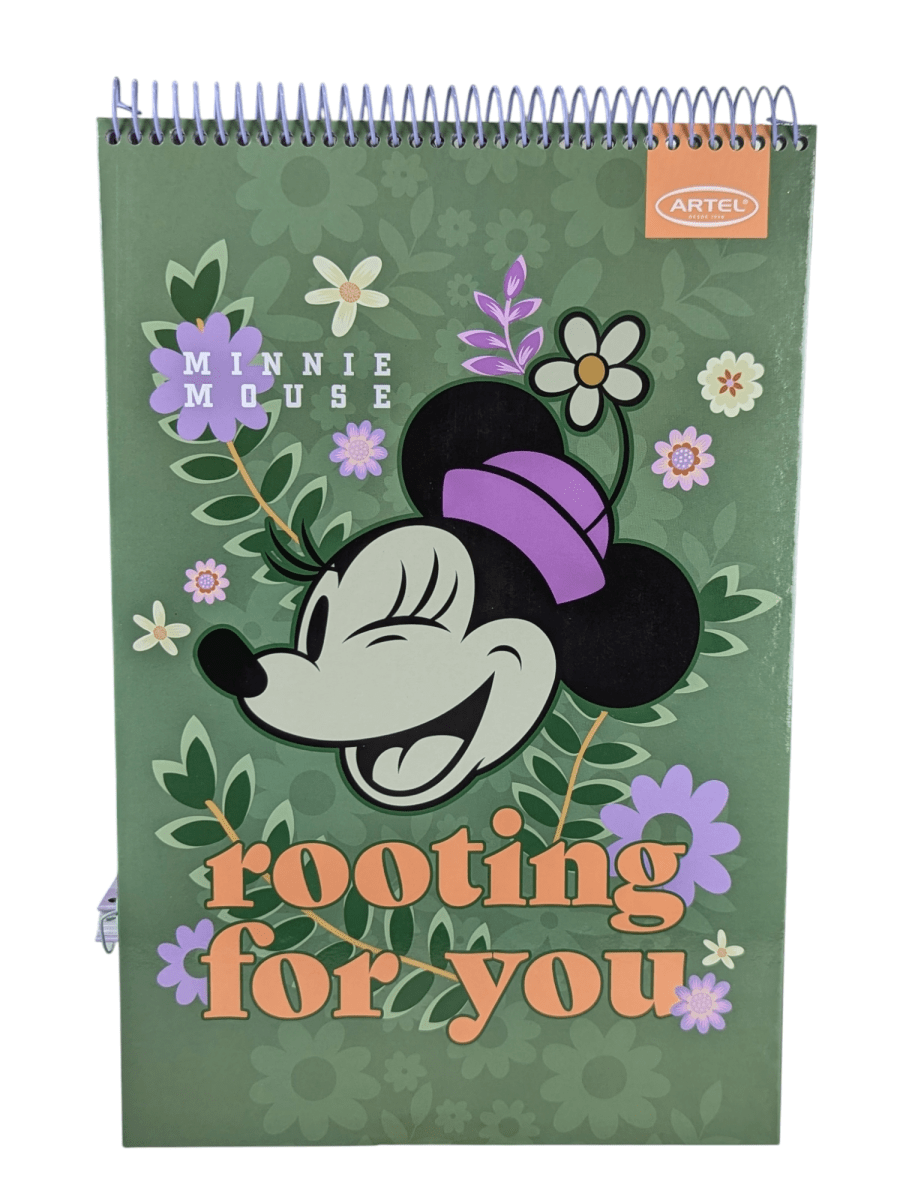 CROQUERA MINNIE MOUSE ROOTING FOR YOU ARTEL: 80 HOJAS, IDEAL PARA DIBUJO1