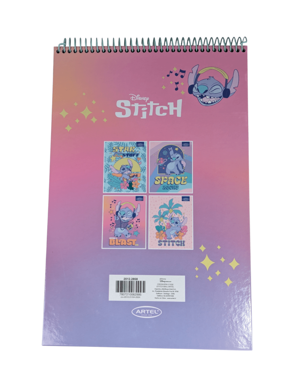 CROQUERA PASTEL STITCH BLAST ARTEL: 80 HOJAS, IDEAL PARA DIBUJO2