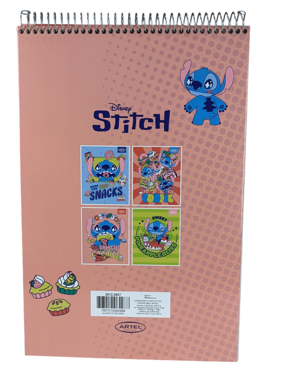 CROQUERA STITCH ARTEL GALACTIC GOODIES: 80 HOJAS, DISEÑO ESPACIAL2