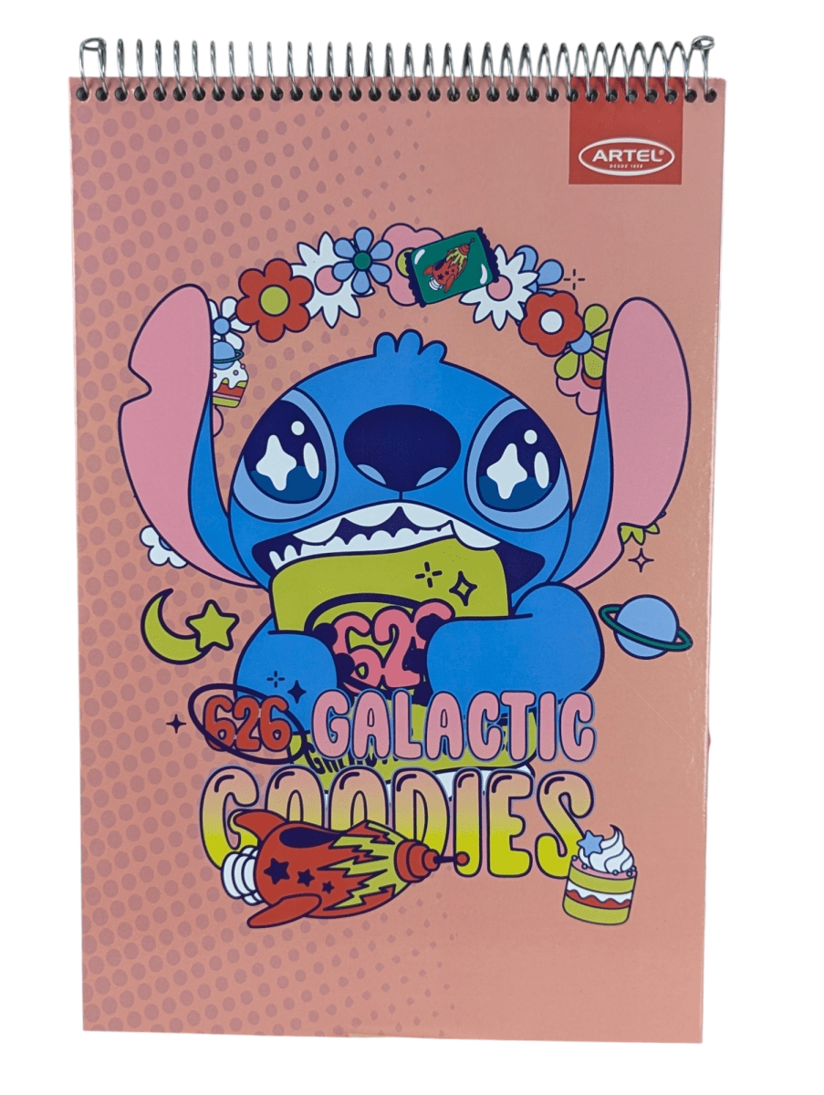 CROQUERA STITCH ARTEL GALACTIC GOODIES: 80 HOJAS, DISEÑO ESPACIAL1