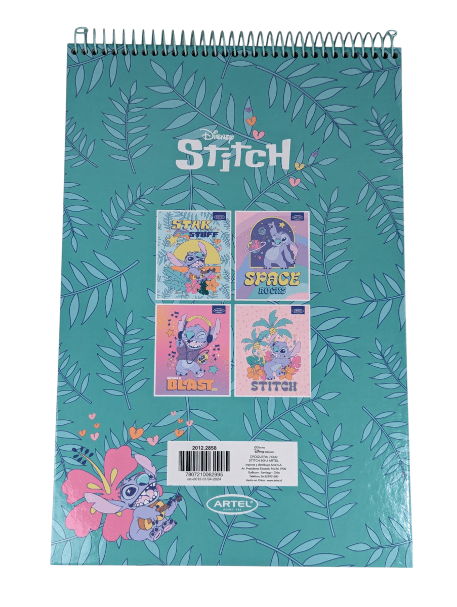 CROQUERA STITCH STAR STUFF: 80 HOJAS, TAMAÑO 21X322