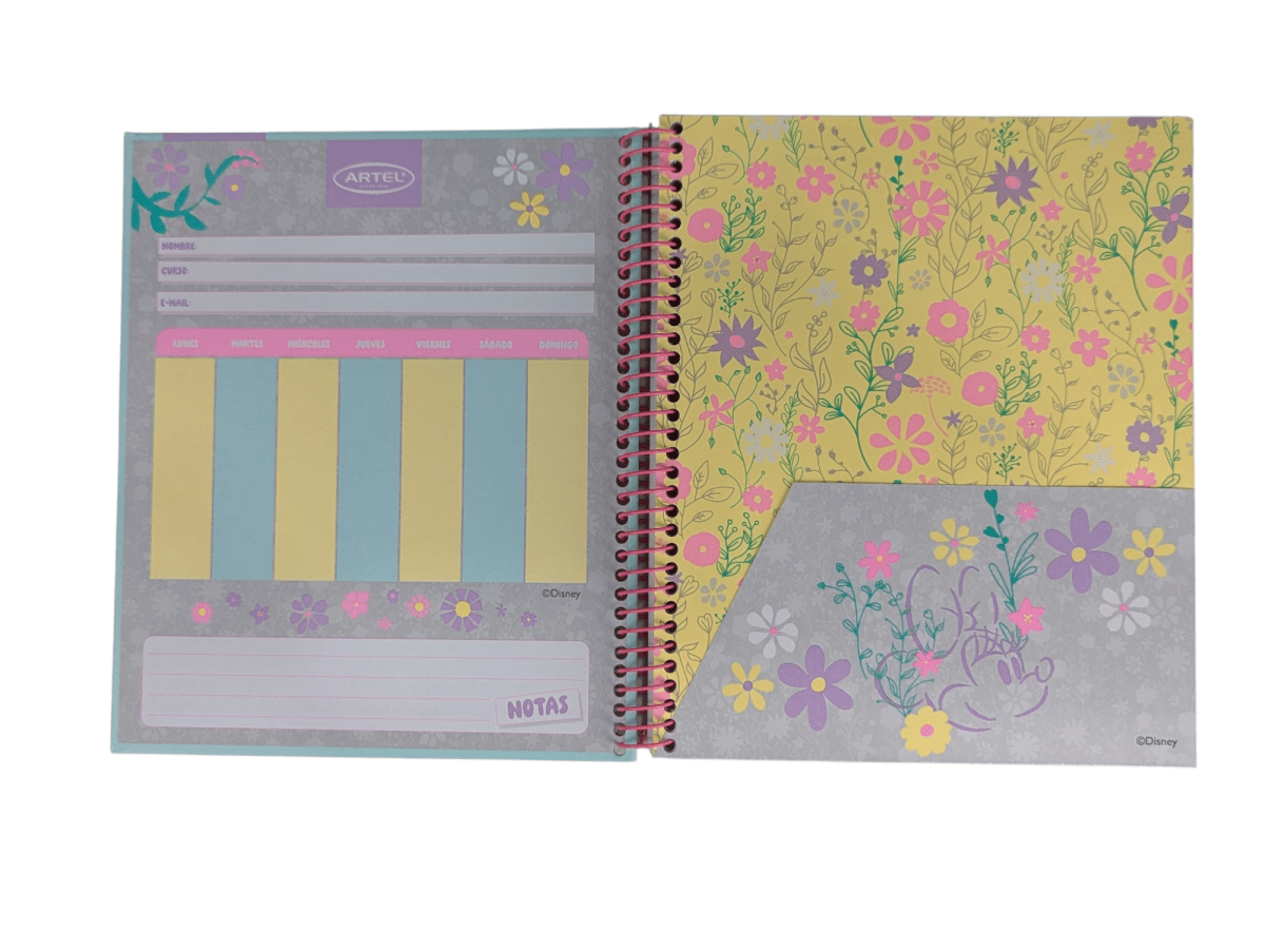 CUADERNO BOOK ARTEL MINNIE MAKING LIFE BLOOM: ESCOLAR, ESPIRAL SIMPLE, 120 HOJAS3