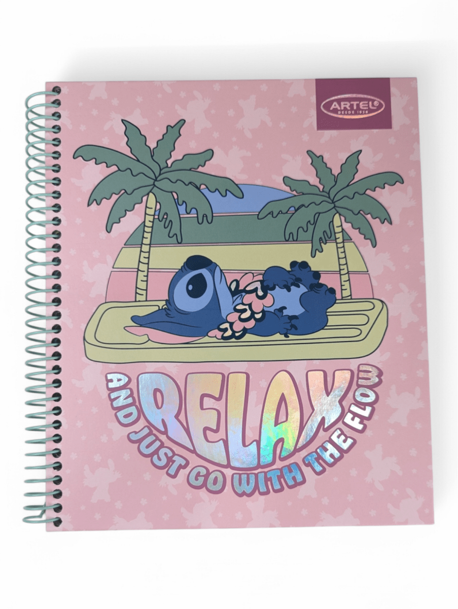 CUADERNO BOOK ARTEL STITCH RELAX: 120 HOJAS, TAPA DURA, ESPIRAL SIMPLE1