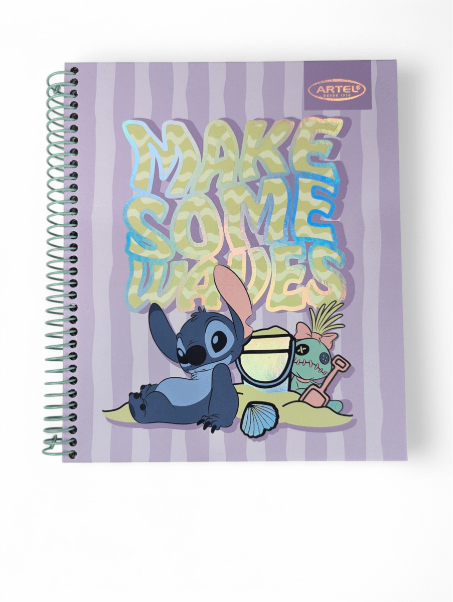 CUADERNO BOOK ARTEL STITCH WAVES DE 120 HOJAS PARA MATEMÁTICAS1