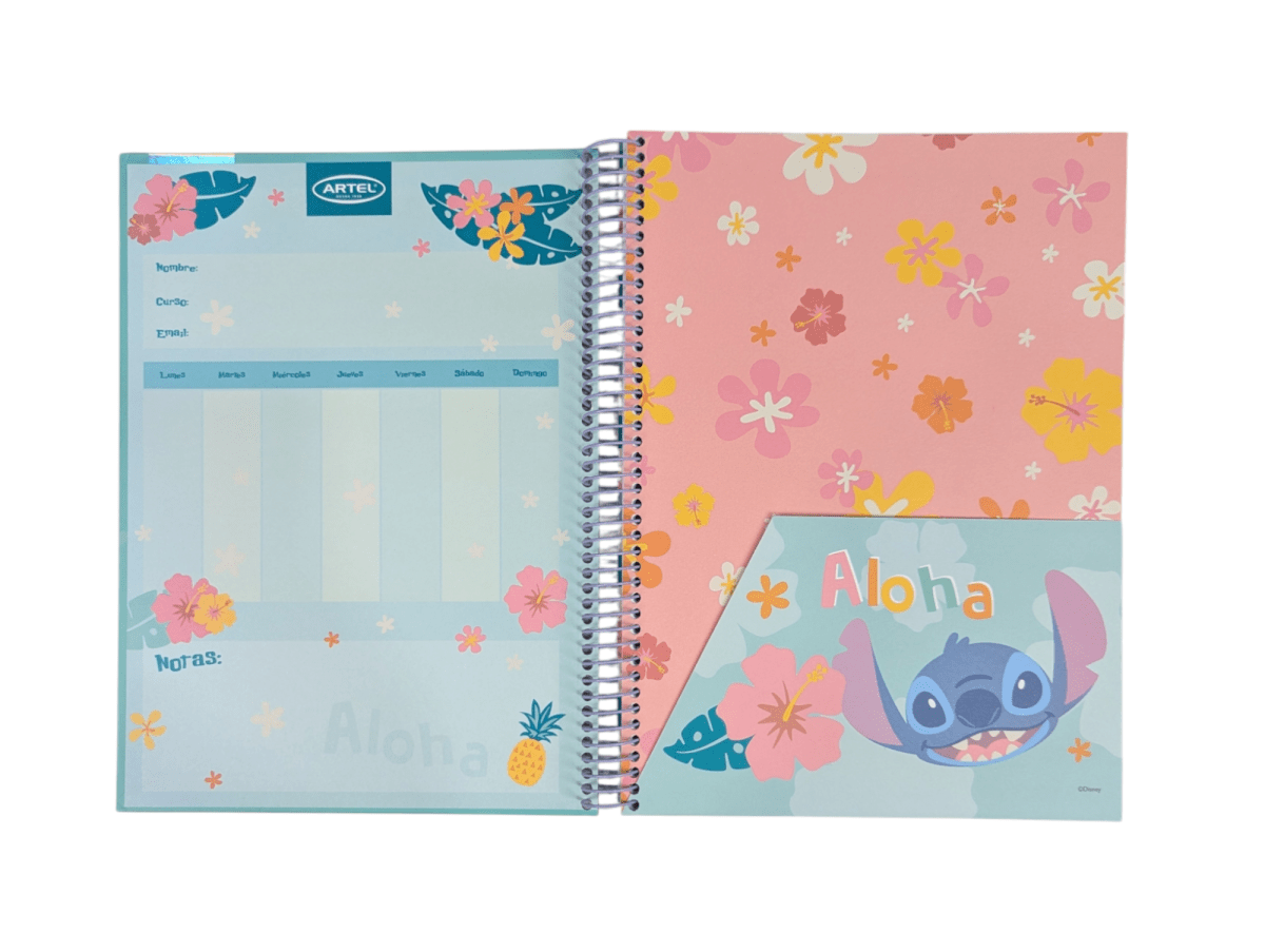 CUADERNO ESPECIAL ARTEL 150 HOJAS STITCH FAMILY OHANA TAMAÑO CARTA4