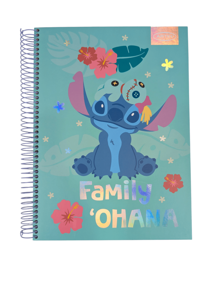 CUADERNO ESPECIAL ARTEL 150 HOJAS STITCH FAMILY OHANA TAMAÑO CARTA1