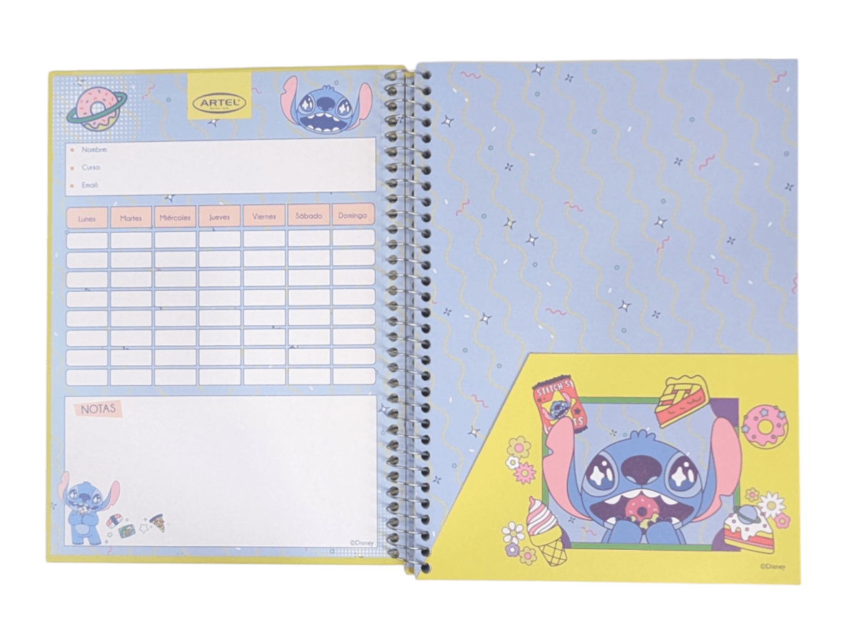 CUADERNO ESPECIAL ARTEL 150 HOJAS STITCH GALACTIC GOODIES TAMAÑO CARTA2