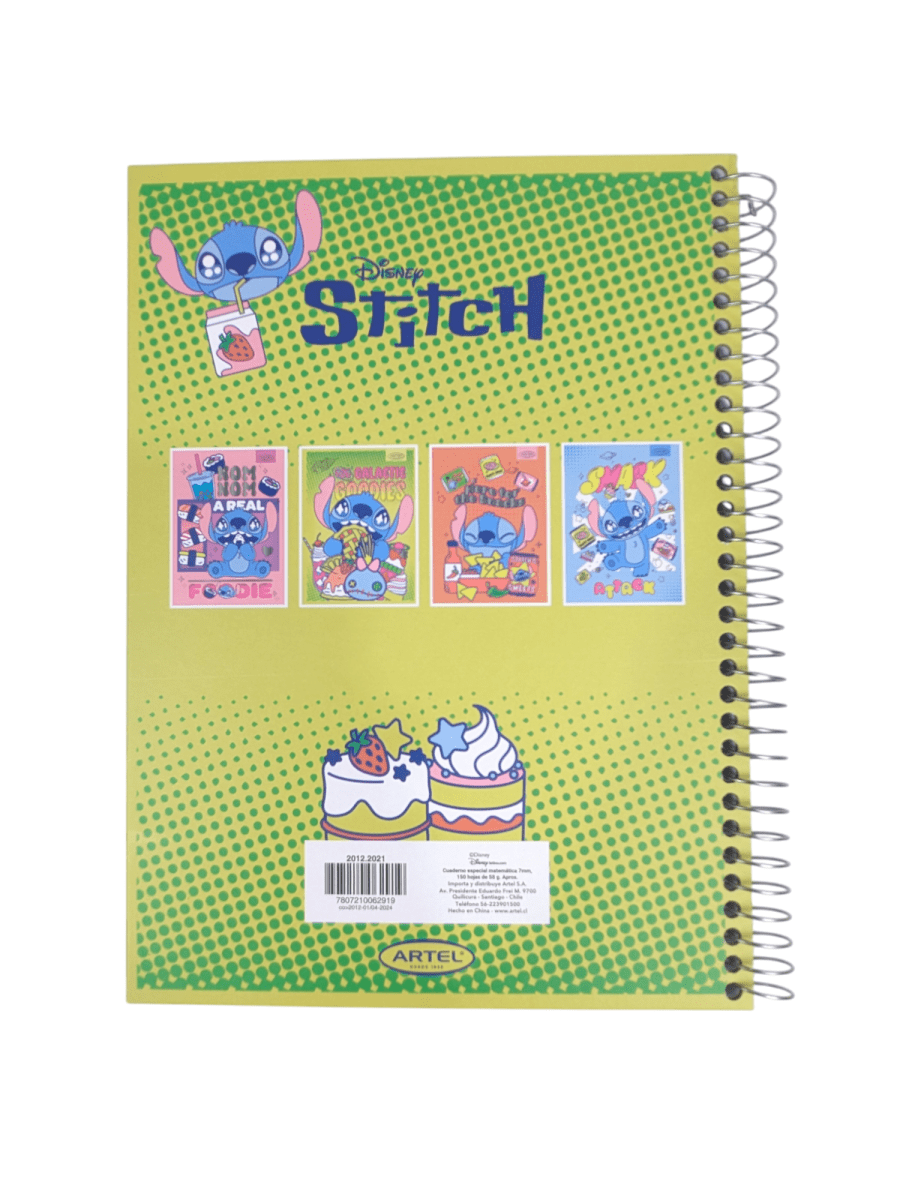 CUADERNO ESPECIAL ARTEL 150 HOJAS STITCH GALACTIC GOODIES TAMAÑO CARTA5