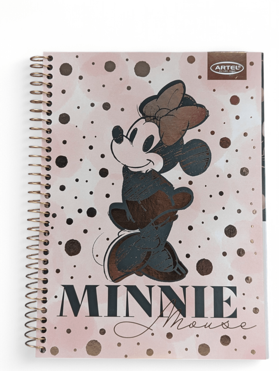 CUADERNO ESPECIAL ARTEL MINNIE GOLD ROSE: 150 HOJAS, CUADRICULADO 7mm, DISEÑO ELEGANTE1