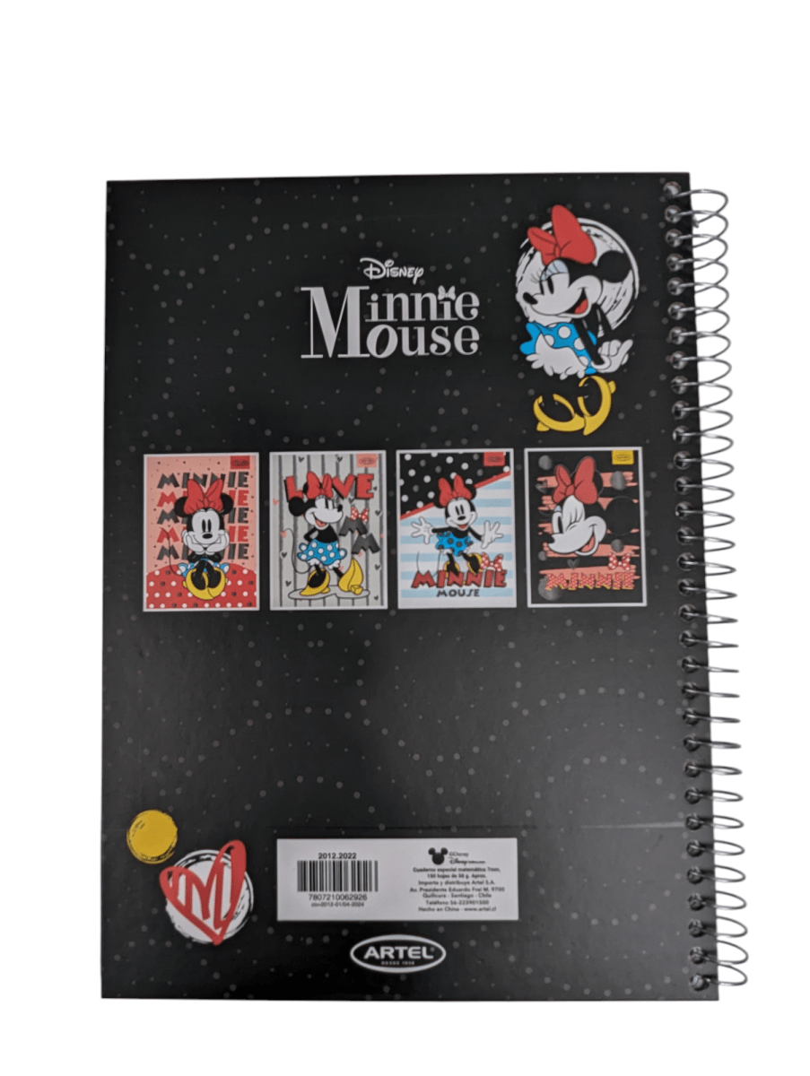 CUADERNO ESPECIAL ARTEL MINNIE MOUSE SENTADA 150 HOJAS TAMAÑO CARTA5
