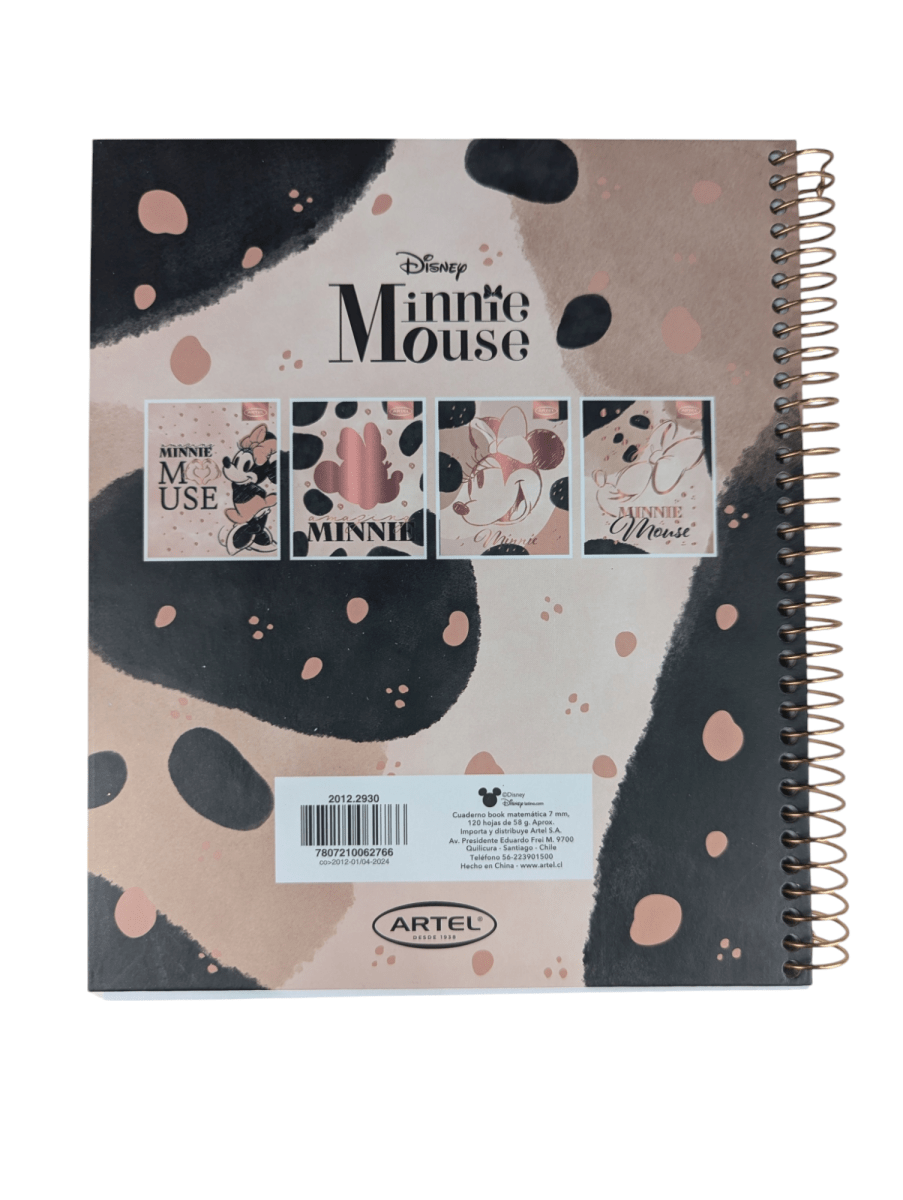 CUADERNO MINNIE GOLD ROSE ARTEL: IDEAL PARA EL COLEGIO, DISEÑO ELEGANTE, 120 HOJAS2