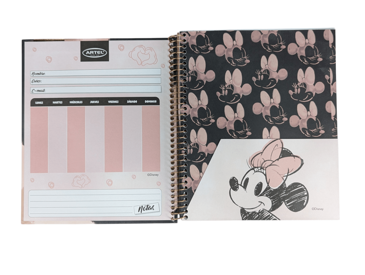 CUADERNO MINNIE GOLD ROSE ARTEL: IDEAL PARA EL COLEGIO, DISEÑO ELEGANTE, 120 HOJAS4
