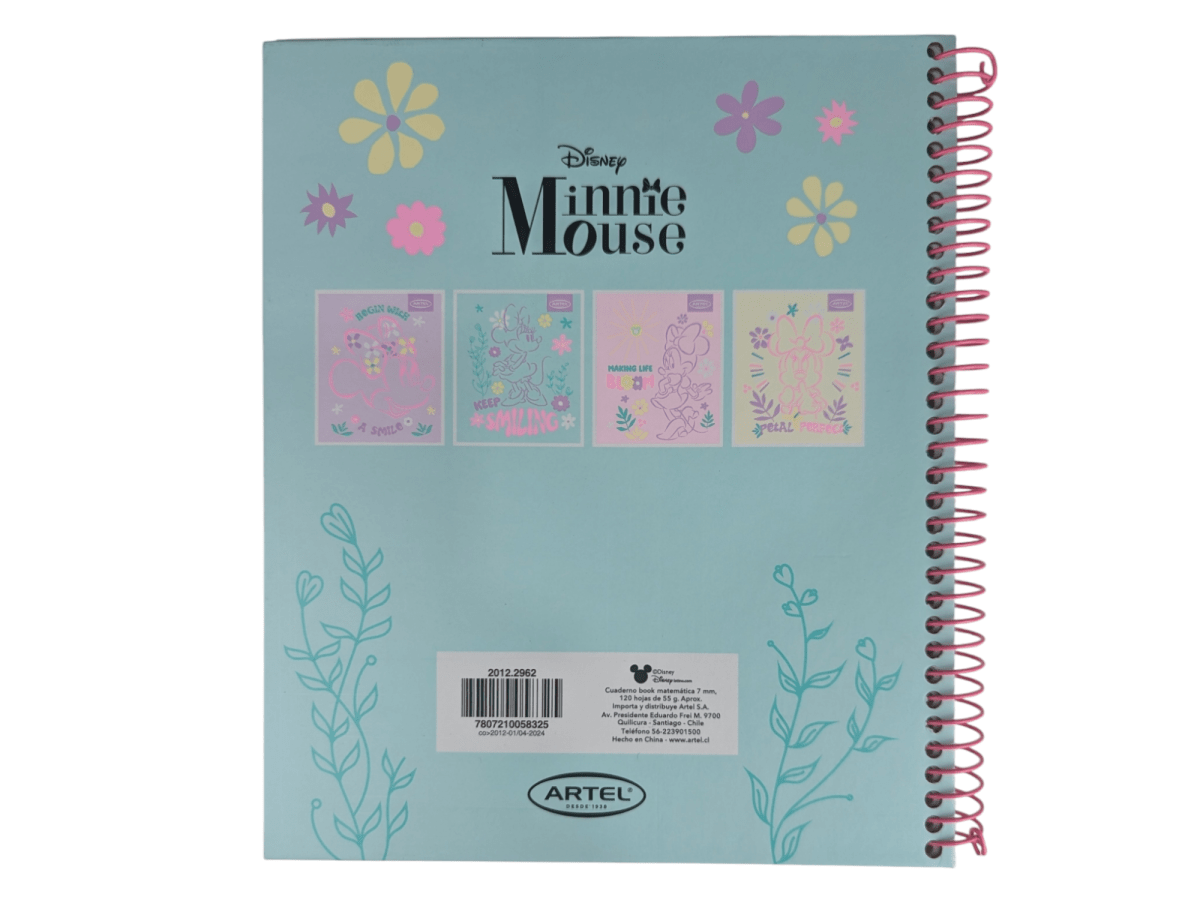 CUADERNO MINNIE KEEP SMILING ARTEL: 120 HOJAS, TAPA DURA, MOTIVACIONAL4
