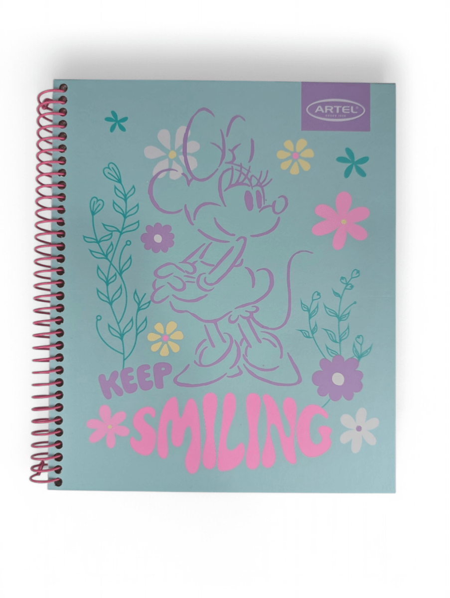 CUADERNO MINNIE KEEP SMILING ARTEL: 120 HOJAS, TAPA DURA, MOTIVACIONAL1