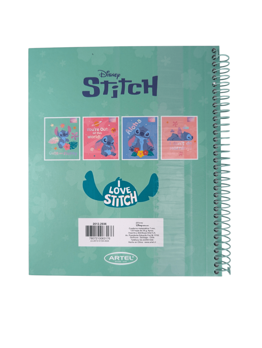 CUADERNO STITCH CUTE AND FLUFFY: IDEAL PARA EL COLEGIO, 120 HOJAS, TAPA DURA4