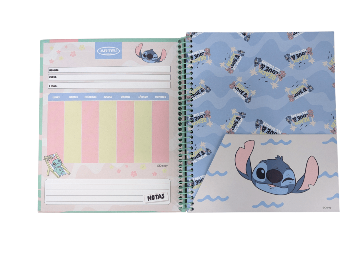 CUADERNO STITCH JUST CHILL MATEMÁTICAS: 120 HOJAS, 58 gr, TAPA DURA, ARTEL2