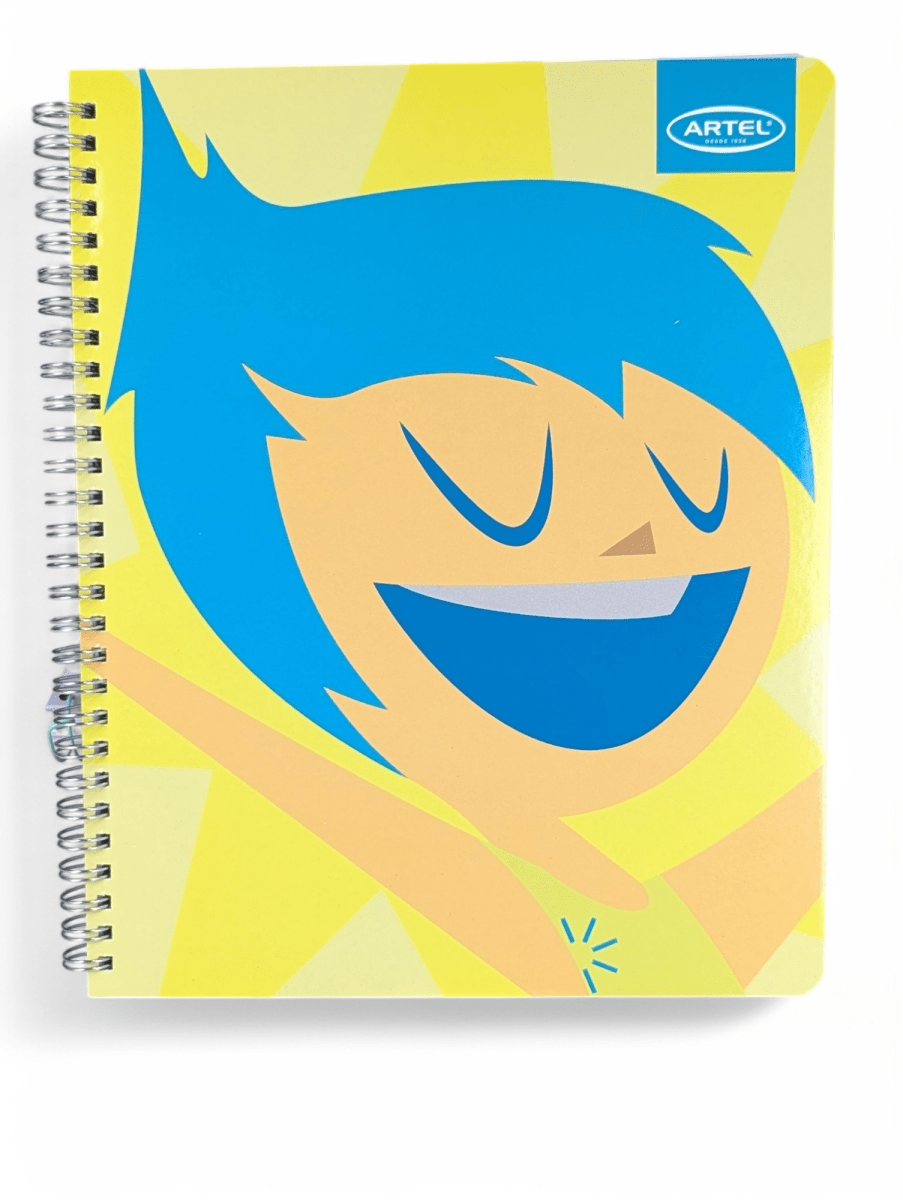 CUADERNO UNIVERSITARIO ARTEL INTENSAMENTE ALEGRIA DOBLE ESPIRAL 100 HOJAS: CUADRICULADO 7mm1
