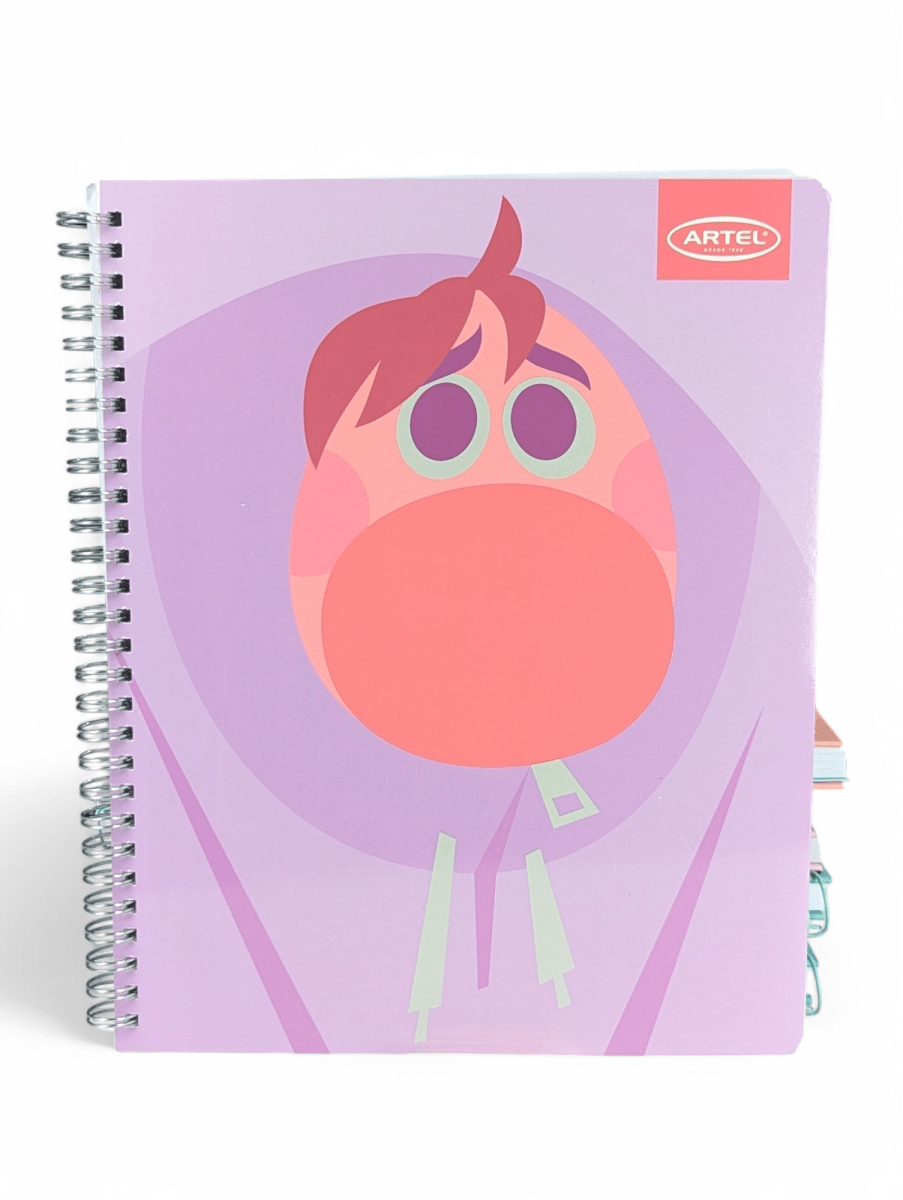 CUADERNO UNIVERSITARIO DOBLE ESPIRAL 100 HOJAS ARTEL INTENSAMENTE VERGUENZA: CUADRICULADO 7 mm, DISEÑO ORIGINAL1