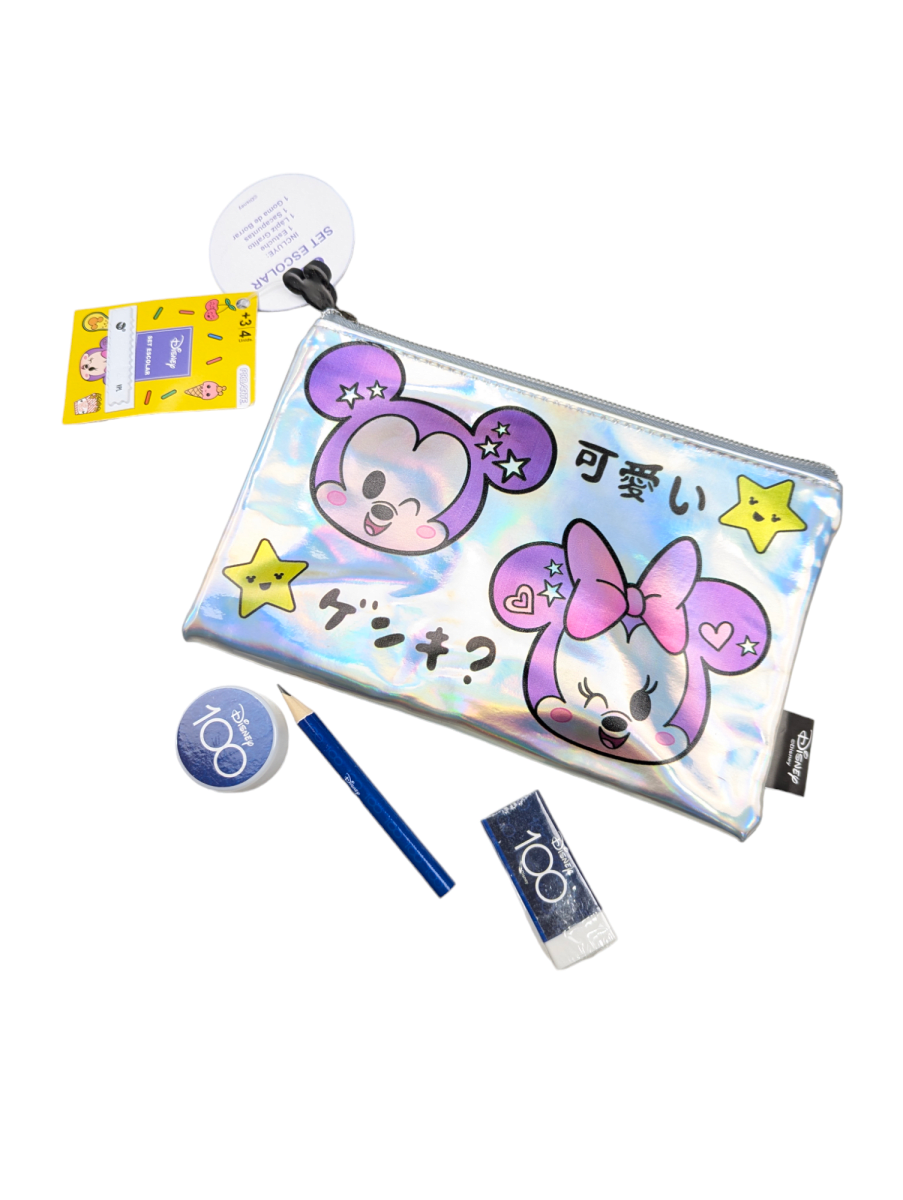 ESTUCHE MICKEY MINNIE PLATEADO CHARM1