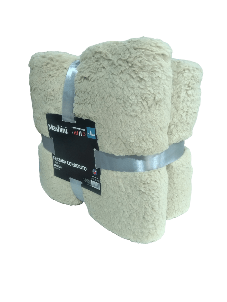 FRAZADA POLAR SHERPA MASHINI BEIGE1