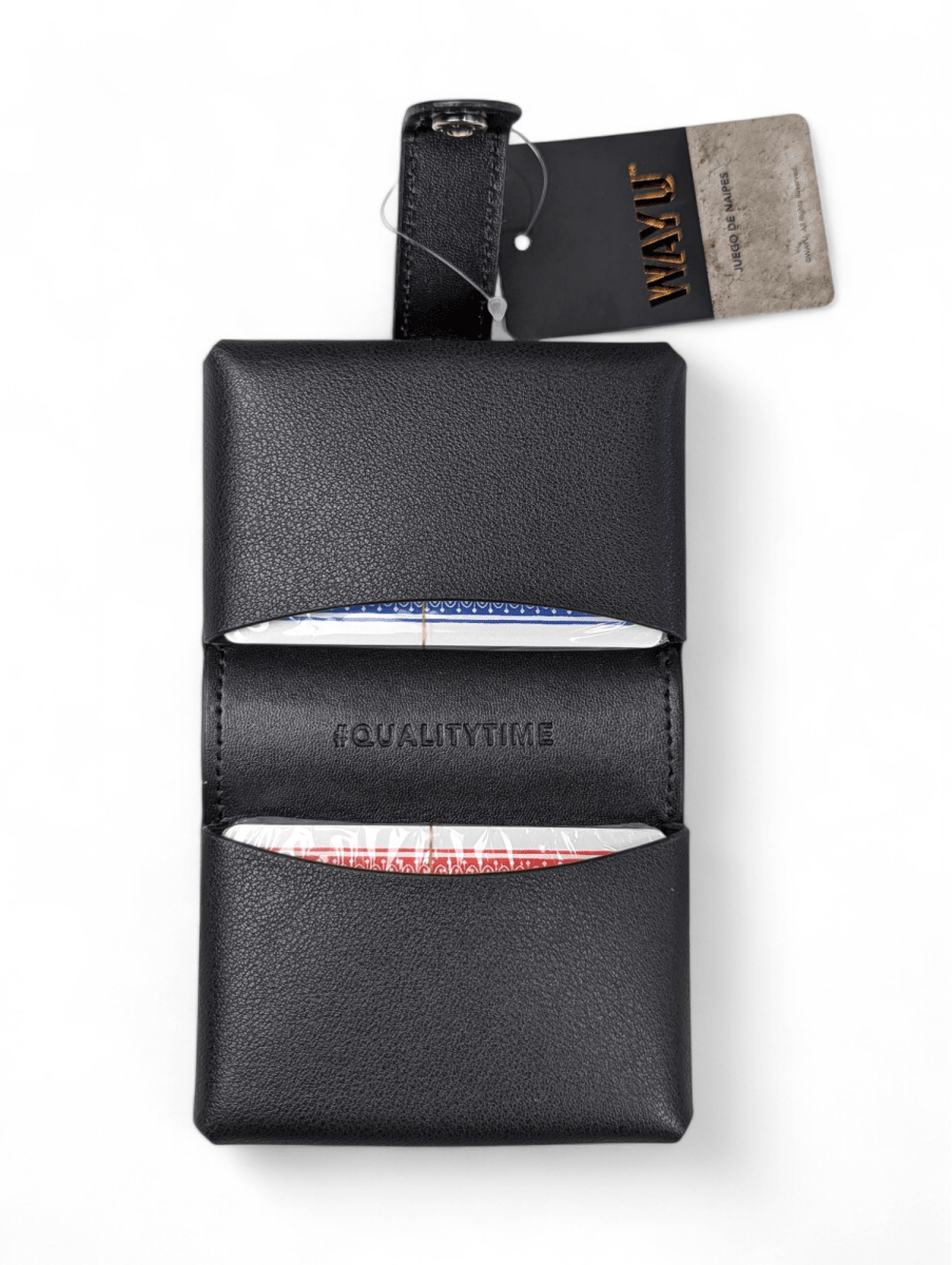 JUEGO DE NAIPES WAYU CON ESTUCHE DE CUERO VEGANO - INCLUYE 2 MAZOS4