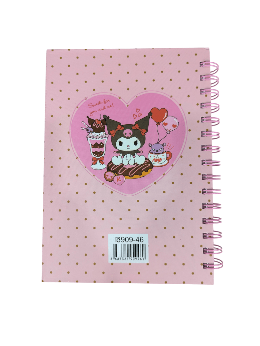 LIBRETA CON ESPIRAL KUROMI PUNTITOS3