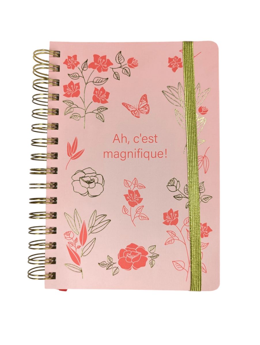 LIBRETA ESPIRALADA ROSADA MOOVING PARIS 80HJS LINEADO A51