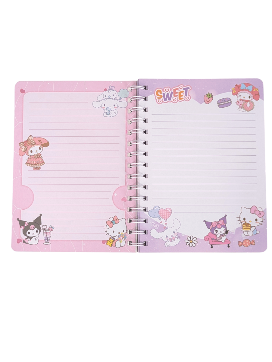 LIBRETA HELLO KITTY SANRIO CON ESPIRAL Y VELCRO - 80 HOJAS RAYADAS - 20X14CM.3