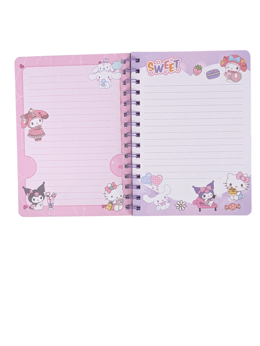 LIBRETA KUROMI SANRIO CON ESPIRAL Y VELCRO - 80 HOJAS RAYADAS - 20X14CM.3