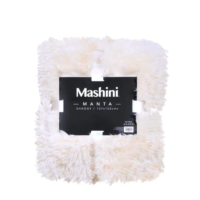MANTA SHAGGY MASHINI 1,5 PLAZAS BLANCO2