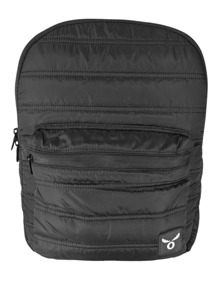 MOCHILA ESCOLAR MOOSE PARKA NEGRA CON PORTA LAPTOP Y AJUSTE ELÁSTICO: URBANA, VIAJES, CLASES1
