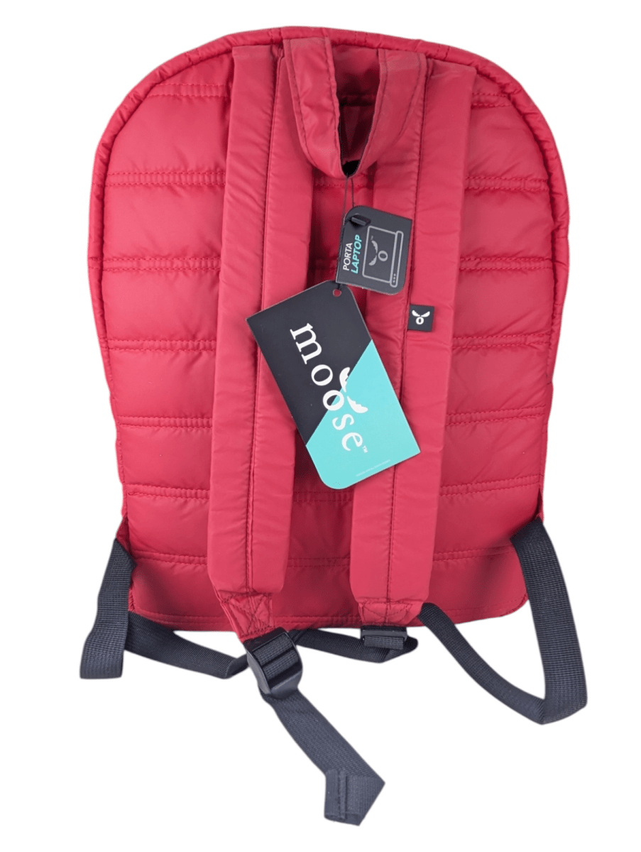 MOCHILA ESCOLAR MOOSE PARKA ROJA CON PORTA LAPTOP Y AJUSTE ELÁSTICO: URBANA, VIAJES, CLASES3