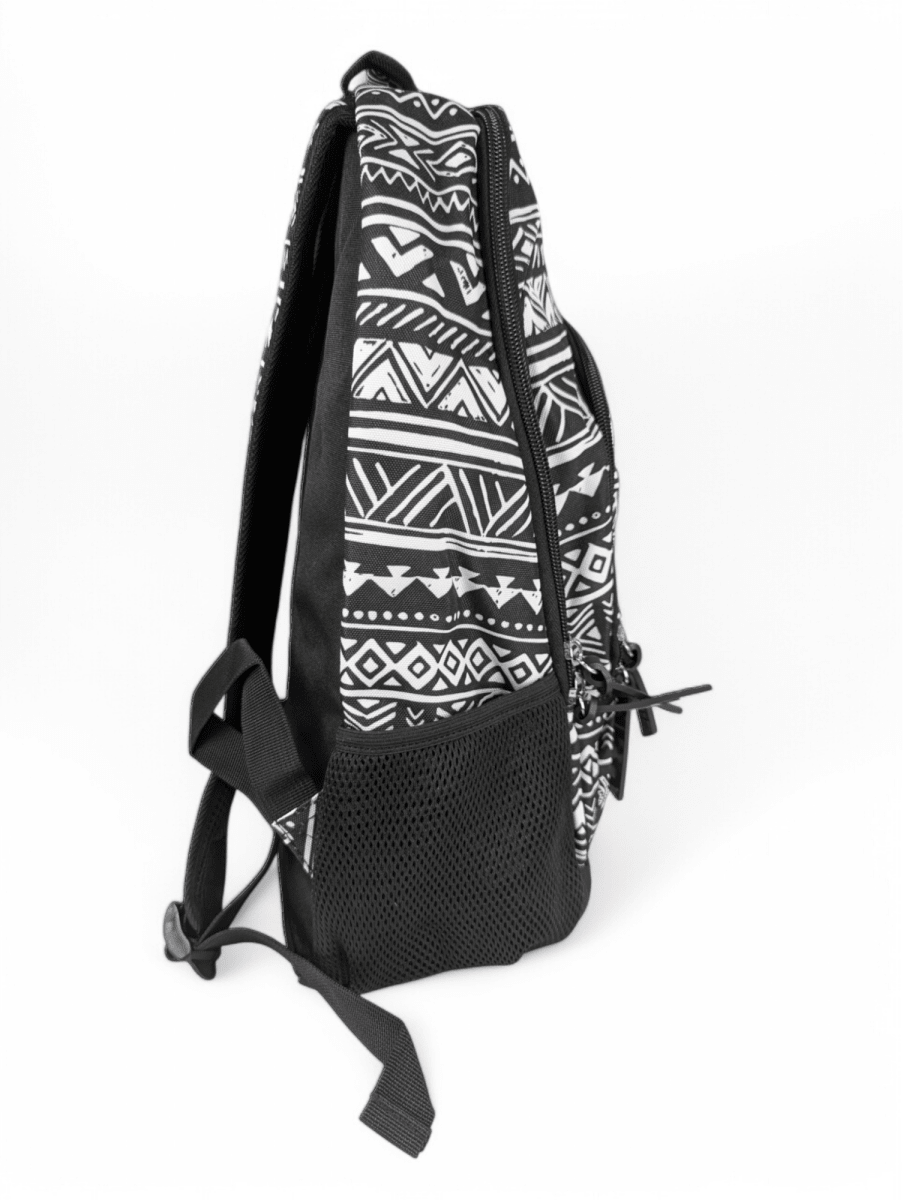 MOCHILA GOOSE DI COMO ÉTNICO NEGRO GRIS PLATA: 2 COMPARTIMIENTOS Y PORTA LAPTOP2