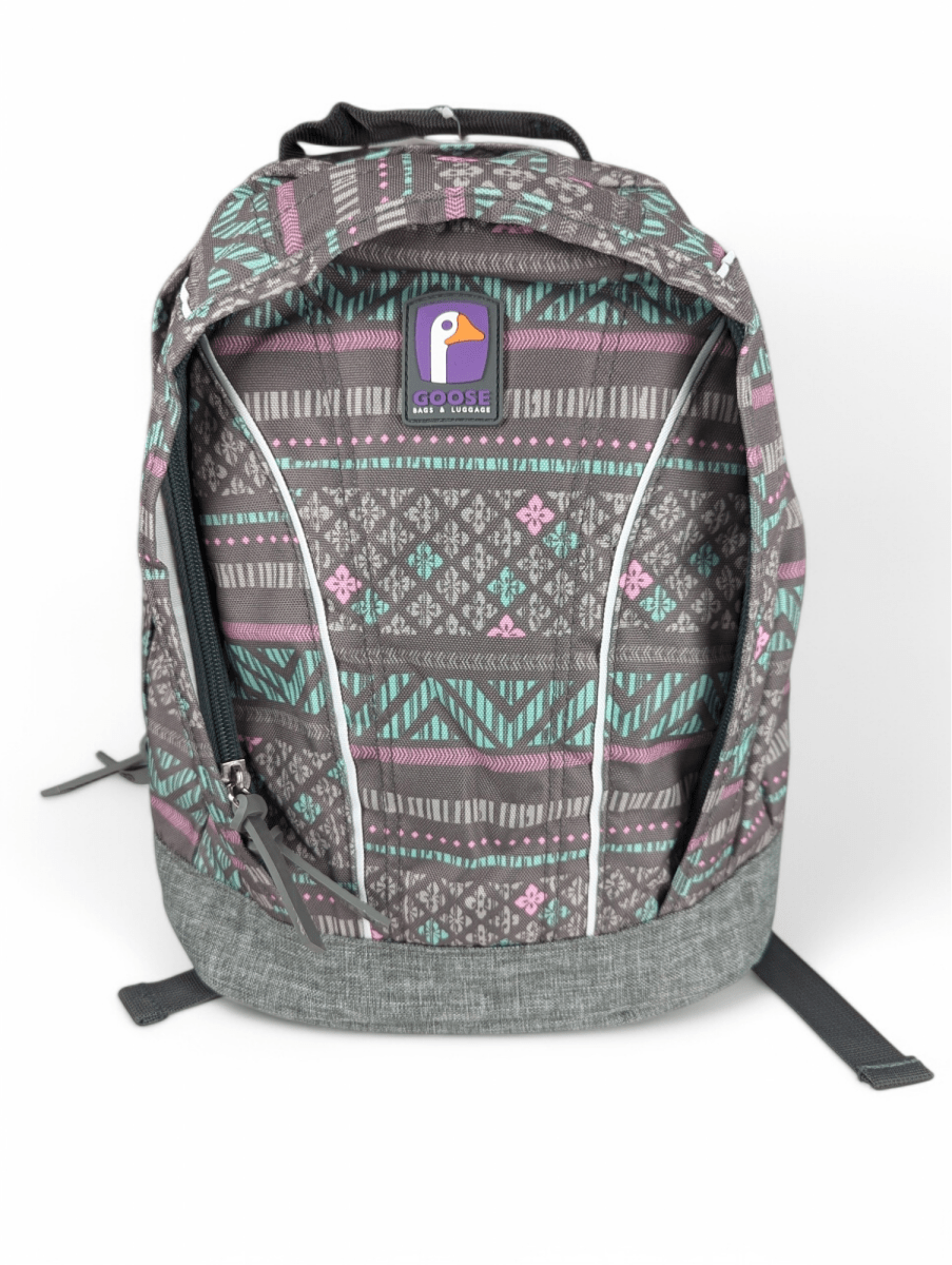 MOCHILA GOOSE MALAWI ÉTNICO GRIS MENTA ROSA: 2 COMPARTIMIENTOS1