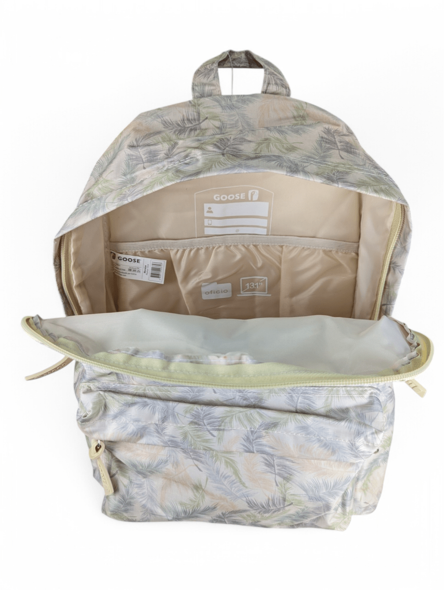MOCHILA GOOSE MORAINE PLUMAS OCRE: COMODA RESISTENTE, 100% POLIESTER Y PORTA NOTEBOOK4