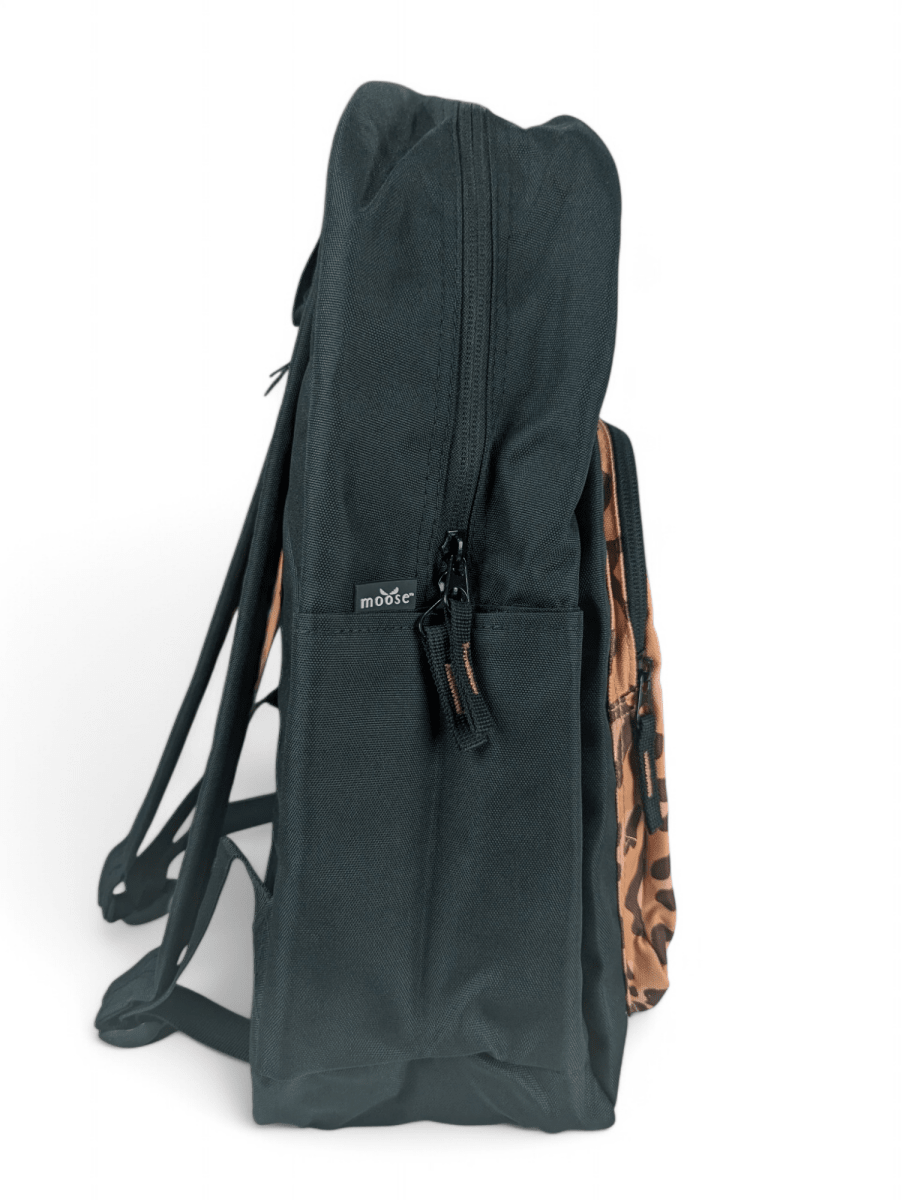 MOCHILA MOOSE RESISTANCE LEOPARDO: COMPARTIMIENTO PARA LAPTOP, ESTILO ANIMAL PRINT4