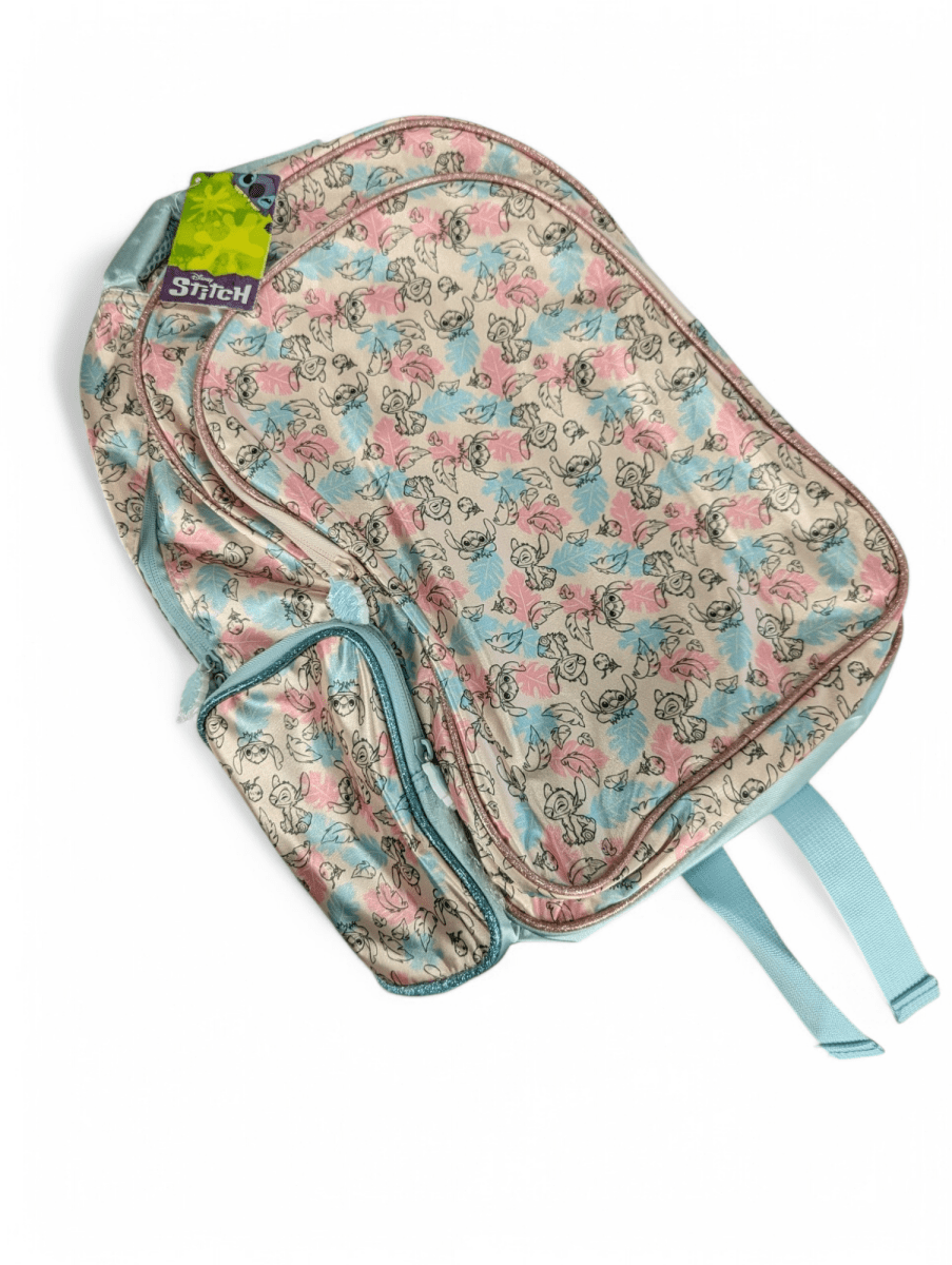 MOCHILA STITCH SATIN JUVENIL CON PORTA BOTELLA: AMPLIO BOLSILLO FRONTAL6