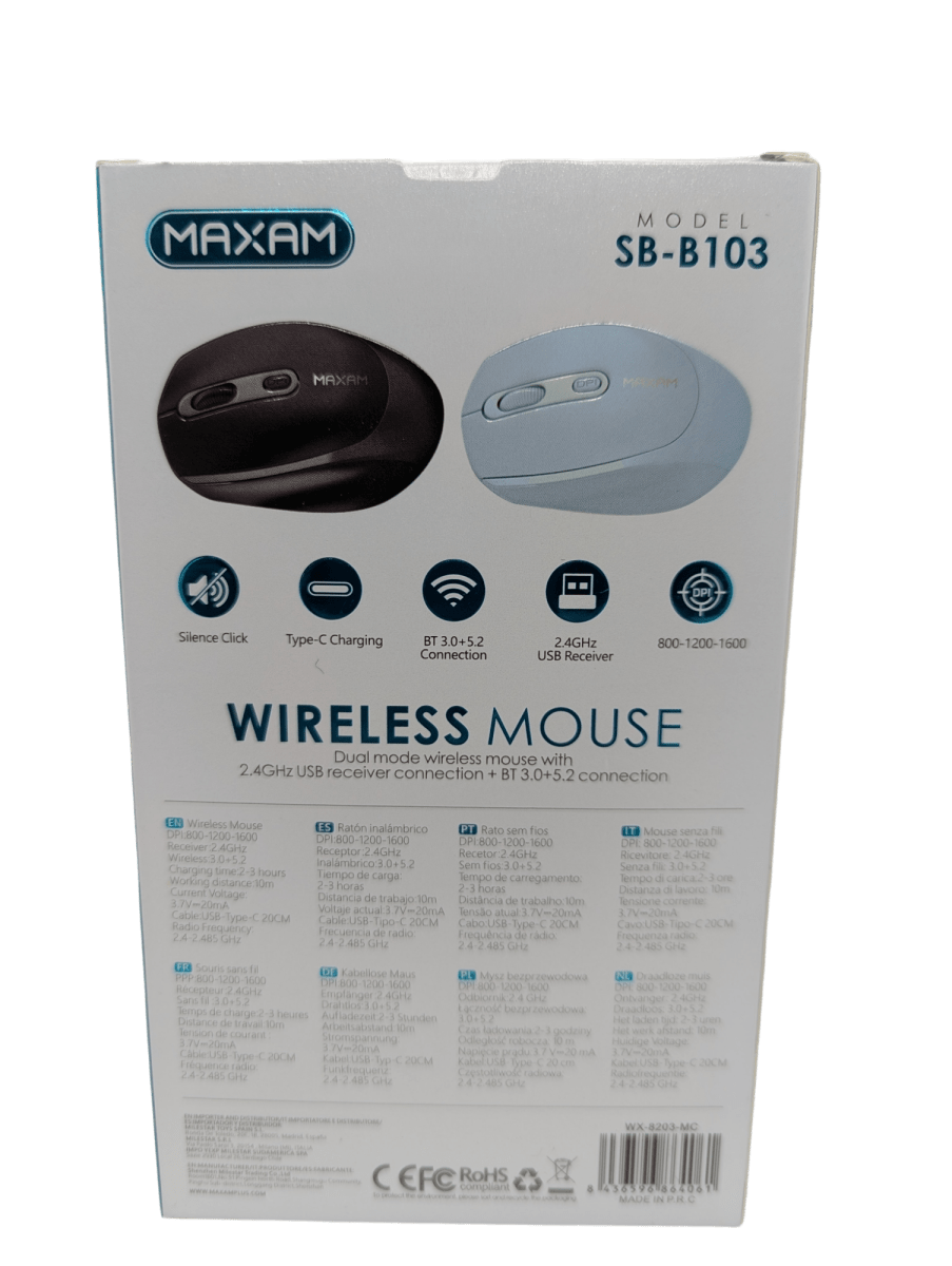 MOUSE INALAMBRICO OPTICO NEGRO DUAL MODE2