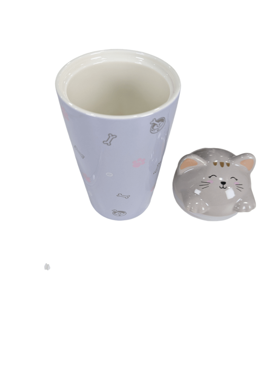MUG CERAMICO LILA C/ TAPA GATITO Y BOMBILLA DE VIDRIO2