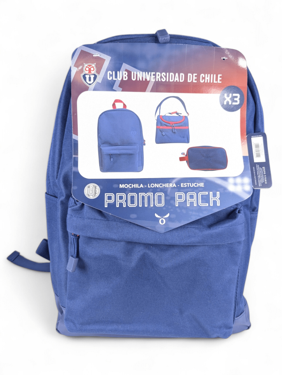 PACK ESCOLAR 3 PIEZAS FANATIKOS MOOSE U DE CHILE - MOCHILA, LONCHERA TÈRMICA Y ESTUCHE DEPORTIVO2