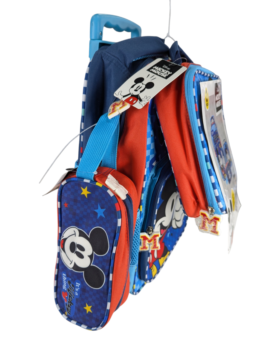 PACK ESCOLAR MICKEY CON RUEDAS: MOCHILA, LONCHERA Y ESTUCHE DISNEY 20255